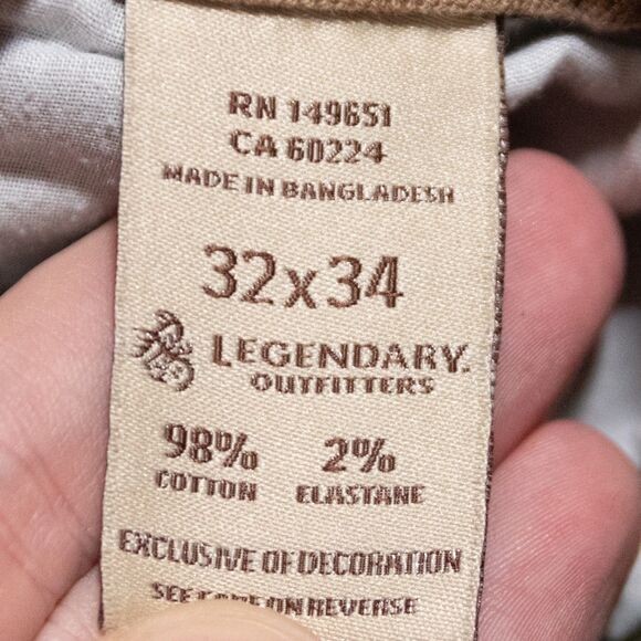 Legendary Outfitters Stretch Canvas Utility Work Pants Green Men's Size 32x32 - Picture 5 of 7